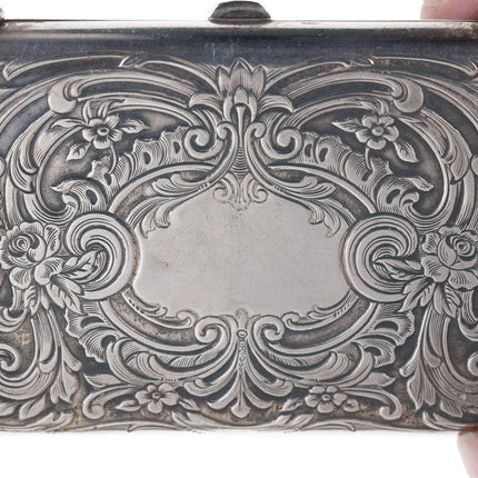 c1900 Antique Sterling Calling card case/wallet u