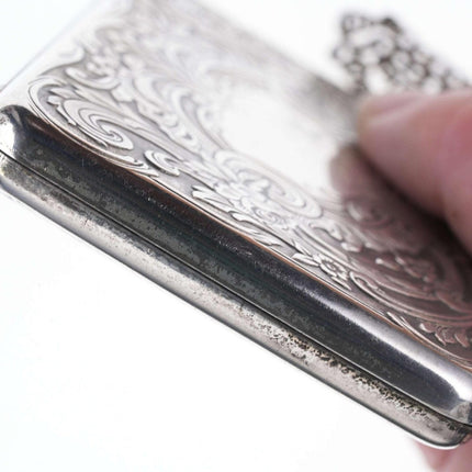 c1900 Antique Sterling Calling card case/wallet u