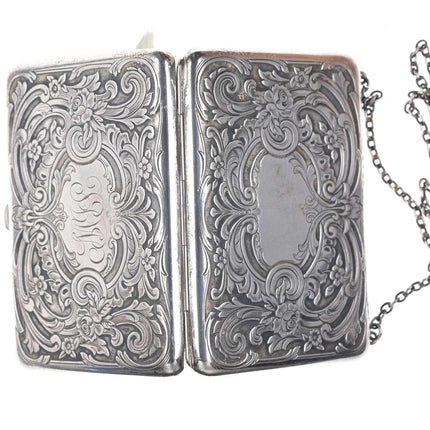 c1900 Antique Sterling Calling card case/wallet u