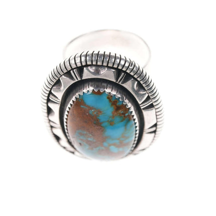 sz7 Large High Grade Nevada Turquoise Native American Sterling ring