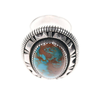 sz7 Large High Grade Nevada Turquoise Native American Sterling ring