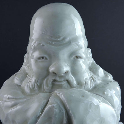 Japanese Meiji Period Celadon Fukurokuju porcelain Statue