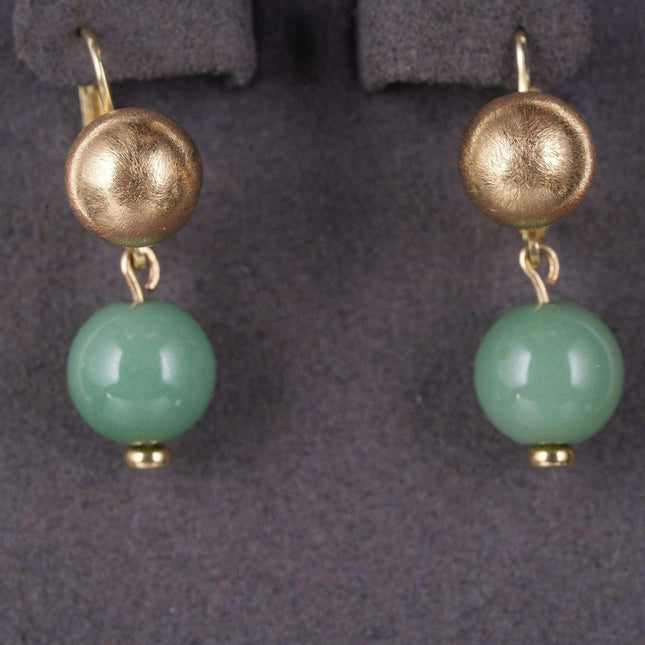 Vintage 14k gold Jadeite earrings