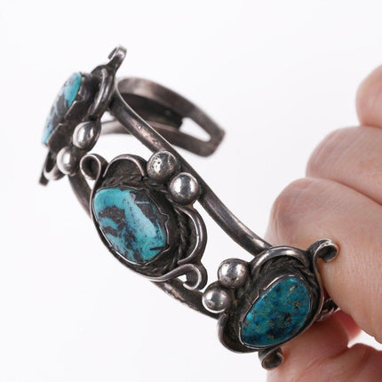 6.5" 50's-60's Vintage Navajo silver and turquoise bracelet