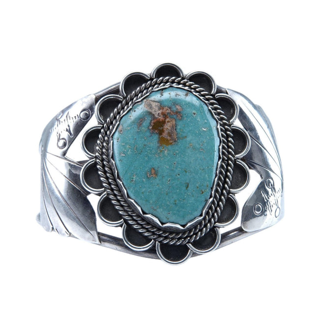 6.5" Vintage Navajo Sterling Turquoise cuff bracelet