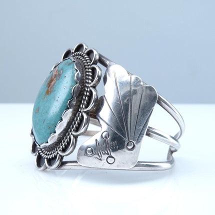 6.5" Vintage Navajo Sterling Turquoise cuff bracelet