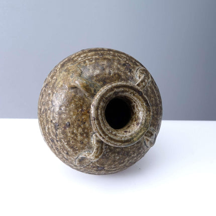 Chinesisches Ming-Glas aus braunem Steinzeug mit Griffen