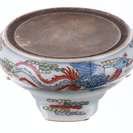 Antiker chinesischer Wucai Famille Rose Tintenständer