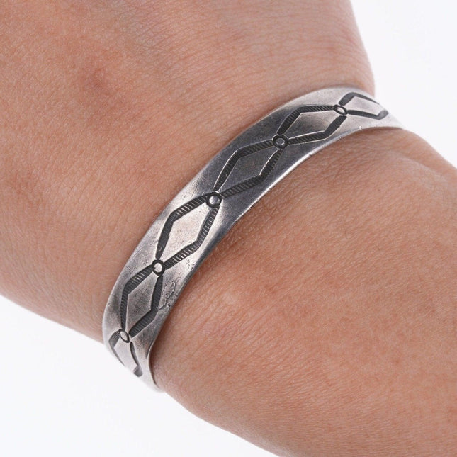 5.75" Antique Navajo Ingot Silver Bracelet