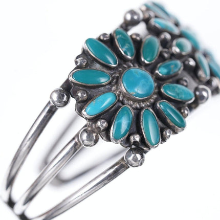 40's-50's Native American sterling/turquoise cluster bracelet