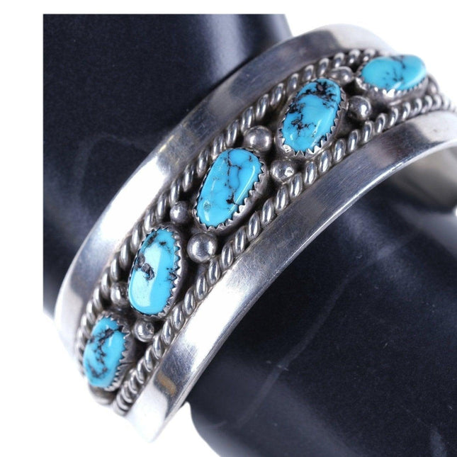 7" Tommy Moore Sterling Turquoise Navajo cuff bracelet