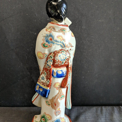 c.1880 Meiji Period Japanese Kutani Geisha Figure 10 3/8"