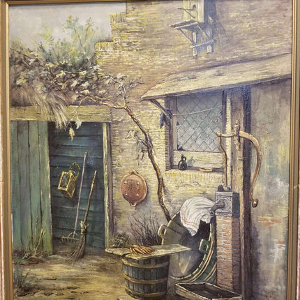 Dutch Country Painting J.C. Van Wassenaar Listed Artist 20.5" x 24" canvas