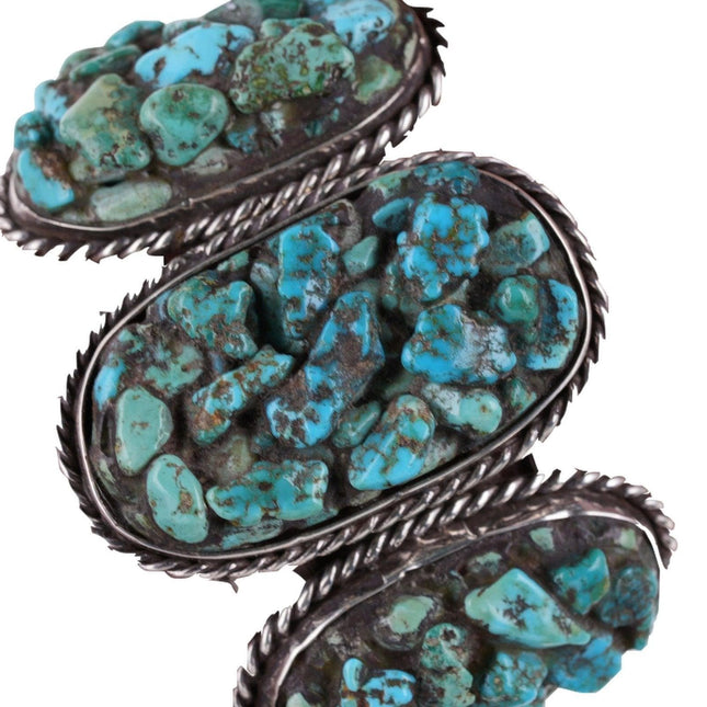 6.5" Vintage Navajo Sterling and turquoise cuff bracelet