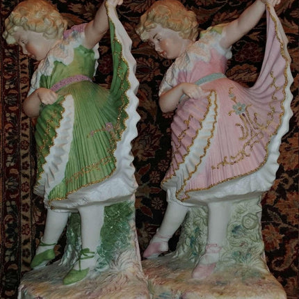 Heubach Piano Baby Ballerina figurines Victorian Bisque 13" Tall c.1890