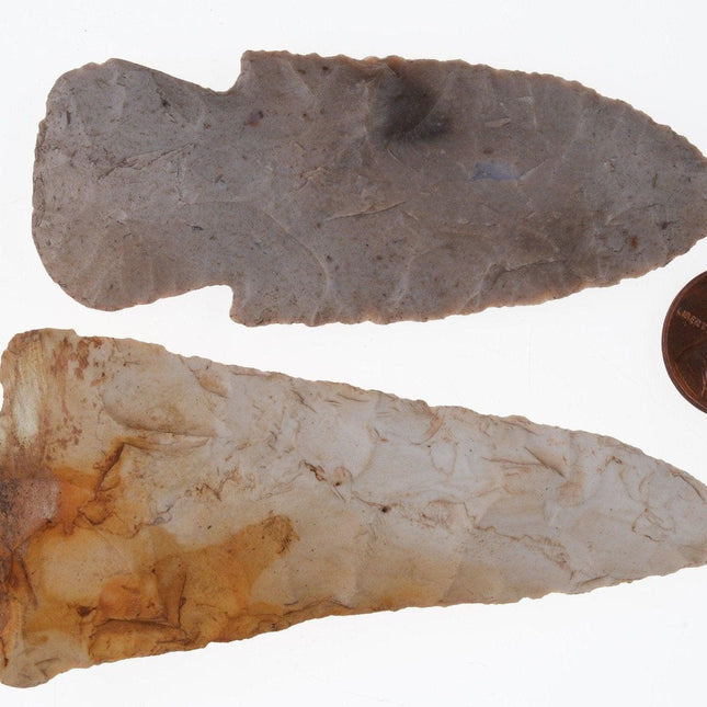 2 Large Native American Spear Points