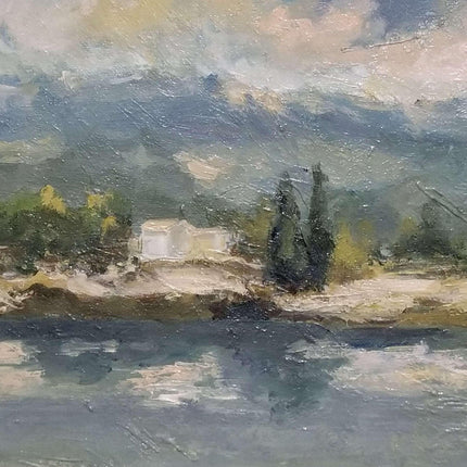 Francesco Saverio Taddei Italian Listed Artist Coastal Landscape Oil Painting