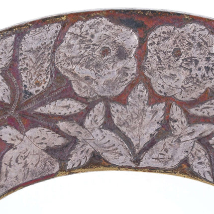 Riesige antike Bronze-Silber-Overlay-Bronze-Hufeisenform-Schnalle