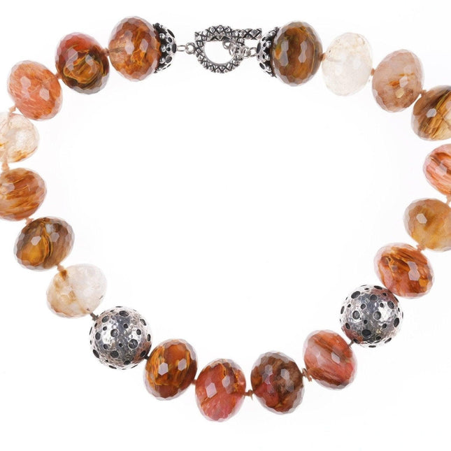 19" große Halskette aus Dian Malouf-Perlenkristallen und Sterlingsilber