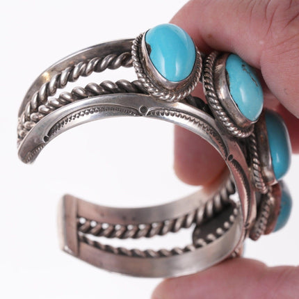 7,25" Jessie Claw Navajo Armband aus Sterlingsilber und Türkis