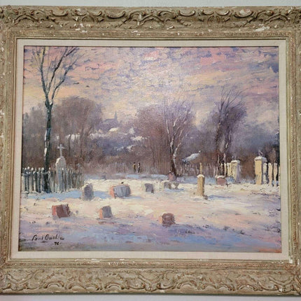 Paul Burkle Texas winter landscape of Cemetary