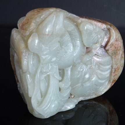 499,2 Gramm Nephrit-Jade-Boulder, chinesische Schnitzerei