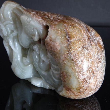 499,2 Gramm Nephrit-Jade-Boulder, chinesische Schnitzerei