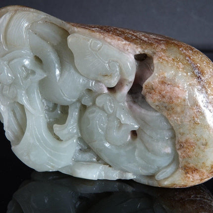 499,2 Gramm Nephrit-Jade-Boulder, chinesische Schnitzerei