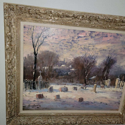 Paul Burkle Texas winter landscape of Cemetary