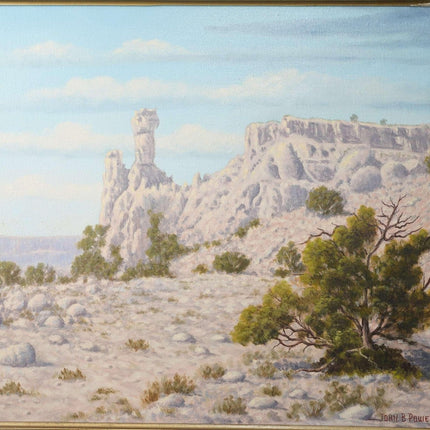 约翰·伯特利·鲍尔斯 (John Bethel Powers) (1919-2005) 德克萨斯山乡村风景布面油画