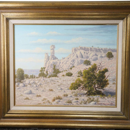 约翰·伯特利·鲍尔斯 (John Bethel Powers) (1919-2005) 德克萨斯山乡村风景布面油画