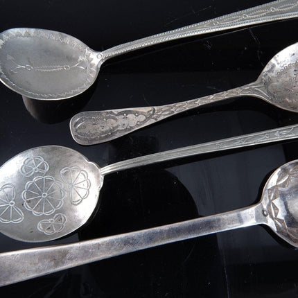 4 Antique Navajo Silver spoons