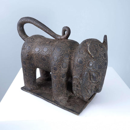 Early African Benin Kingdom Bronze Leopard