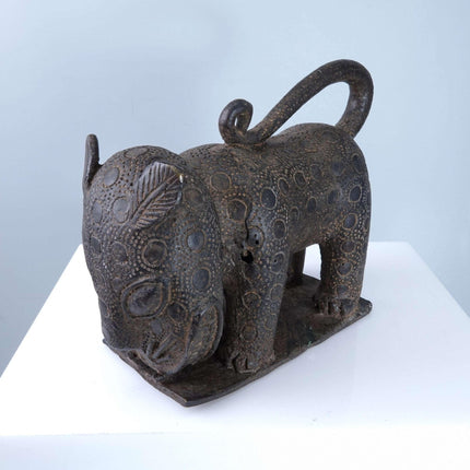 Early African Benin Kingdom Bronze Leopard