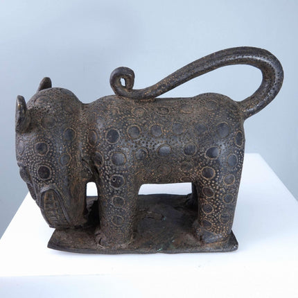 Early African Benin Kingdom Bronze Leopard