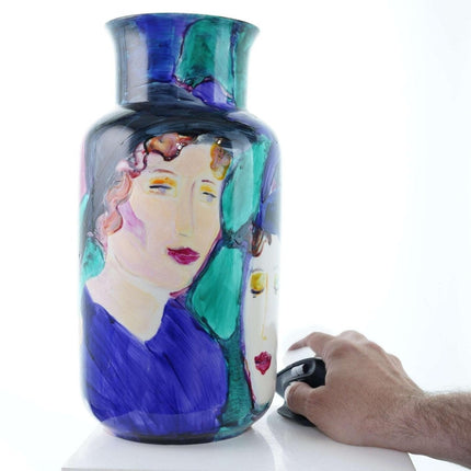 Kimm Lanus Pop Art große handbemalte Porzellanvase
