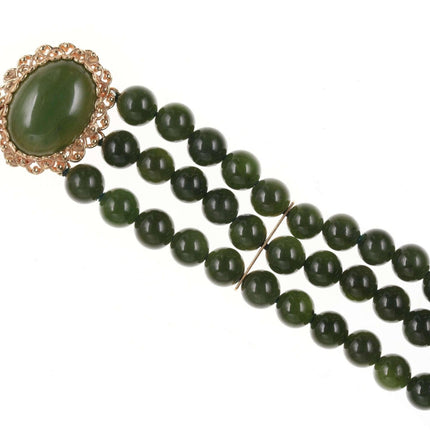 Vintage-Armband aus 14-karätigem Gold und Jade