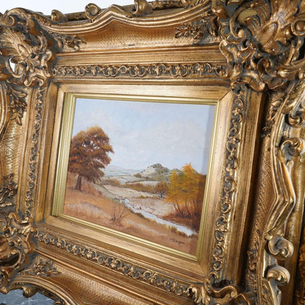 Texas hill country Oil on Canvas in amazing carved wood frame