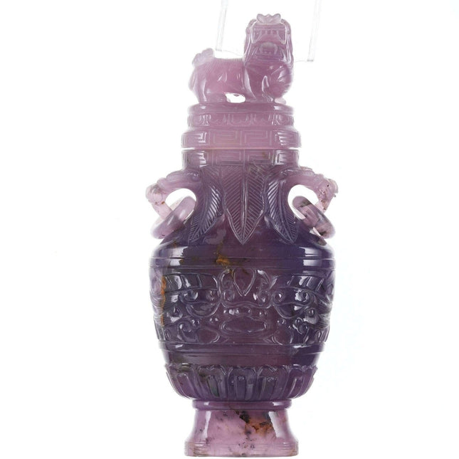 民国时期中国雕刻紫水晶盖花瓶