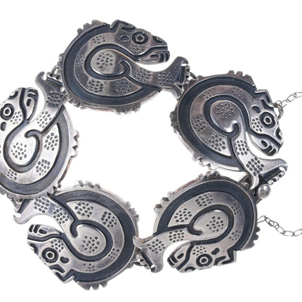 Hector Aguilar Taller Borda Sterling silver Aztec style bracelet