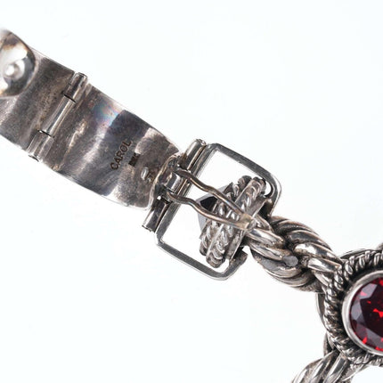Large De'Carol Designs Sterling Jeweled cross pendant