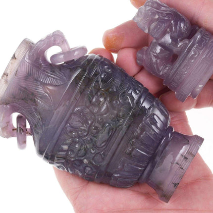 Republic Period Chinese Carved Amethyst covered vase