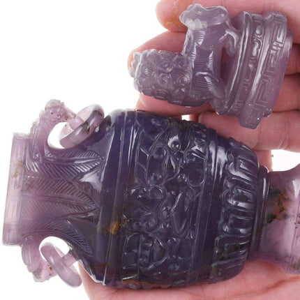 Republic Period Chinese Carved Amethyst covered vase