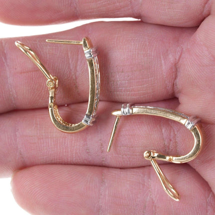 Französische Clip-Ohrringe aus 14-karätigem Diamant im Retro-Stil