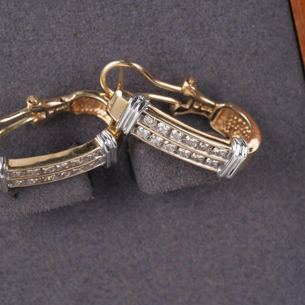 Retro Estate 14k Diamond french clip earrings