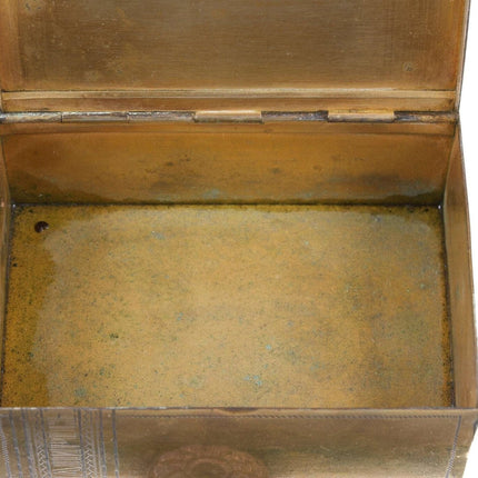 c1890 古董俄罗斯黄铜 Trompe-l'œil 雪茄盒