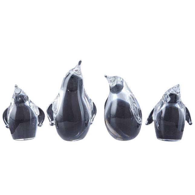 Steuben Penguin Family of 4