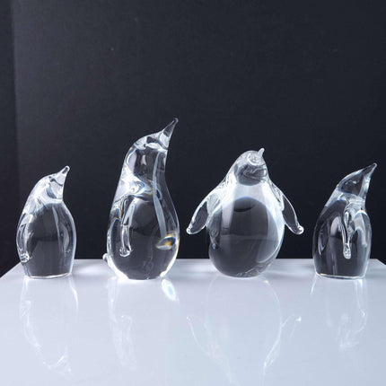 Steuben Penguin Family of 4