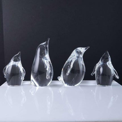 Steuben Penguin Family of 4