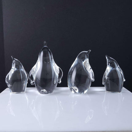 Steuben Penguin Family of 4